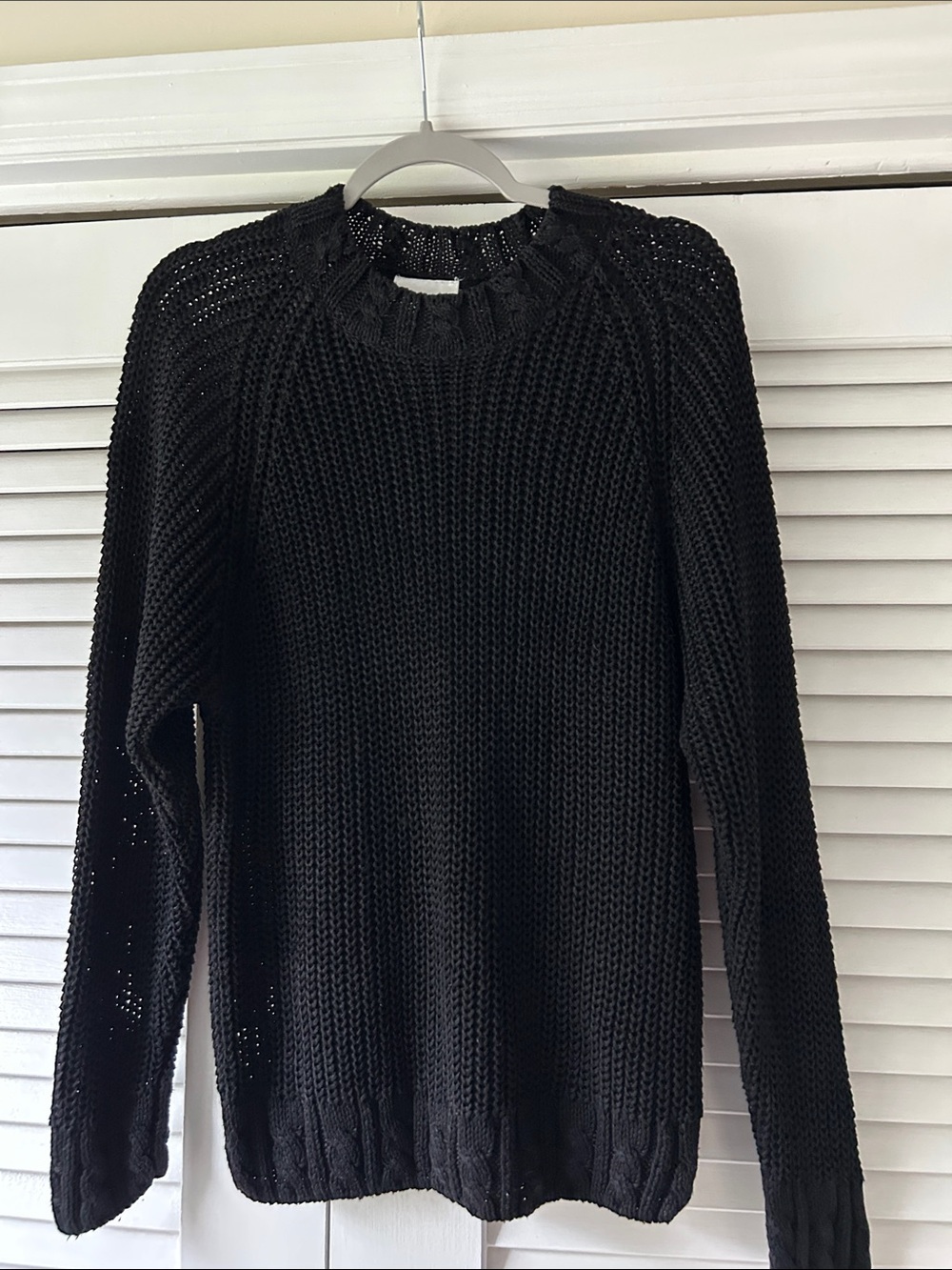 Erika Black Chunky Crewneck Sweater